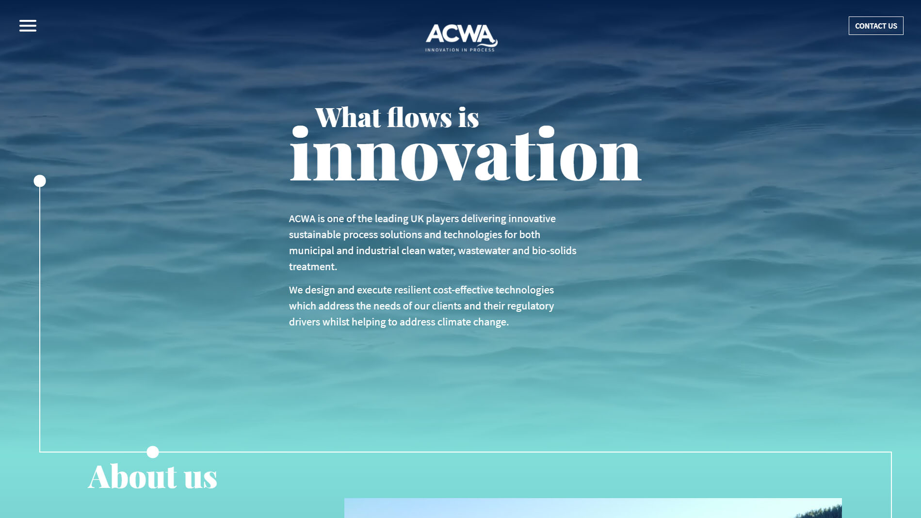 Screenshot of the ACWA website header.